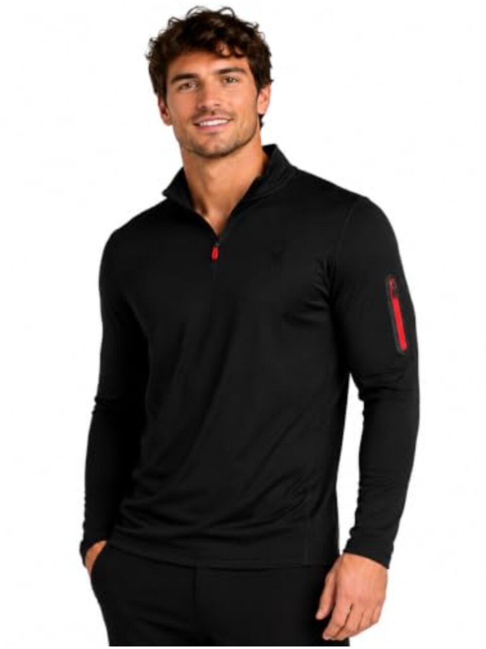 Men's Quarter Zip Pullover Lightweight Stretch Performance Athletic Shirt